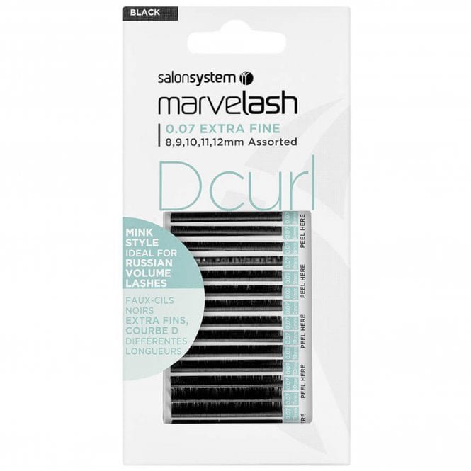 Salon System Marvelash Russian Volume Individual Lashes - D Curl 0.07 - 8-14mm (0226412)