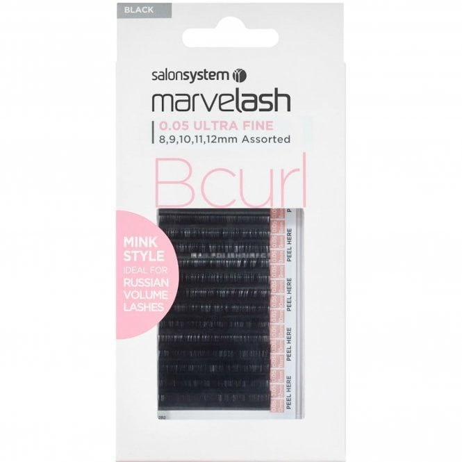 Salon System Marvelash - Ultra Fine - B Curl - Individual Eyelashes - Assorted Black 0.05 (0226348)