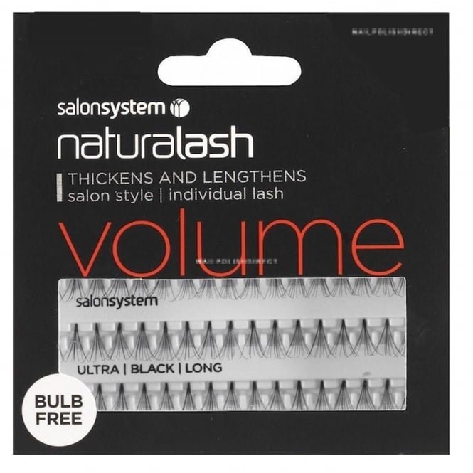 Salon System NaturaLASH Volume Bulb Free Individual Eyelashes - Black Long (0225113R)