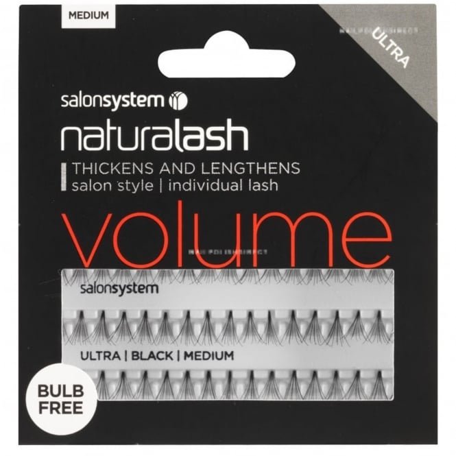 Salon System NaturaLASH Volume Bulb Free Individual Eyelashes - Black Medium (0225112R)