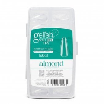 Soft Gel Nail Tips - Almond Natural Medium 160 Pcs (1270023)