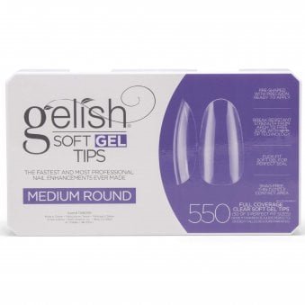 Soft Gel False Nail Tips - Medium Round (Pack Of 550 & 11 Sizes) (1168095)
