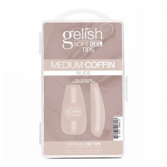 Soft Gel Neutral Tips - Medium Coffin Nude (120 Tips & 12 Sizes)