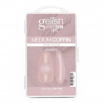 Soft Gel Neutral Tips - Medium Coffin Pink Nude (120 Tips & 12 Sizes)