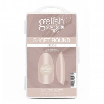 Soft Gel Neutral Tips - Short Round Nude (120 Tips & 12 Sizes)