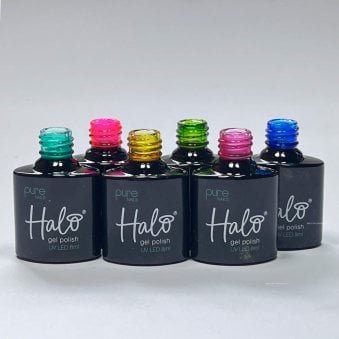 Stained Glass Hema Free Gel Polish Set & Free Desk Mat (6 x 8ml)