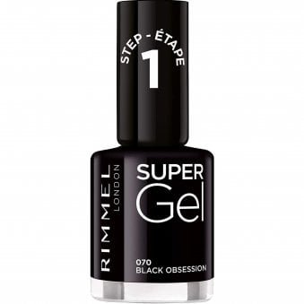 Super Gel Colour Nail Polish - Black Obsession (070) 12ml