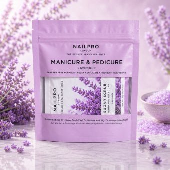 The Deluxe Spa Experience Manicure & Pedicure 4pc Set - Lavender (1 x 30g, 1 x 25g, 2 x 15g)