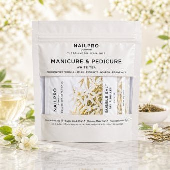 The Deluxe Spa Experience Manicure & Pedicure 4pc Set - White Tea (1 x 30g, 1 x 25g, 2 x 15g)