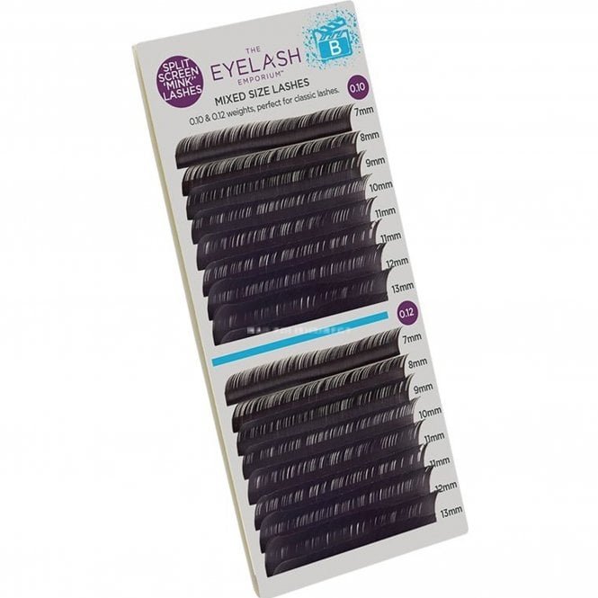 The Eyelash Emporium Split Screen Mink Lashes (Individual Lengths From 7mm (0.10) To 13mm (0.12)- B Curl (MXB1012)