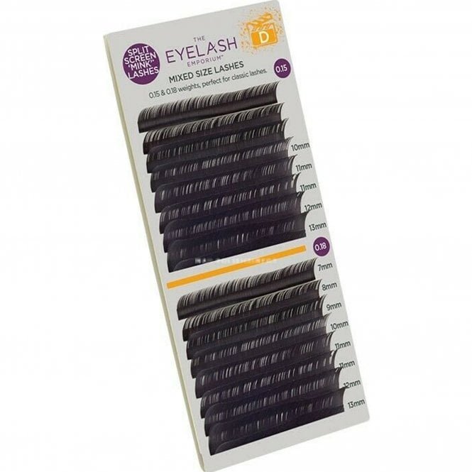The Eyelash Emporium Split Screen Mink Lashes (Individual Lengths From 7mm (0.15) To 13mm (0.18) - D Curl (MXD1518)