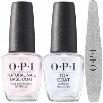 Top & Base Coat & 180/400 Grit File Trio Set (2 x 15ml)