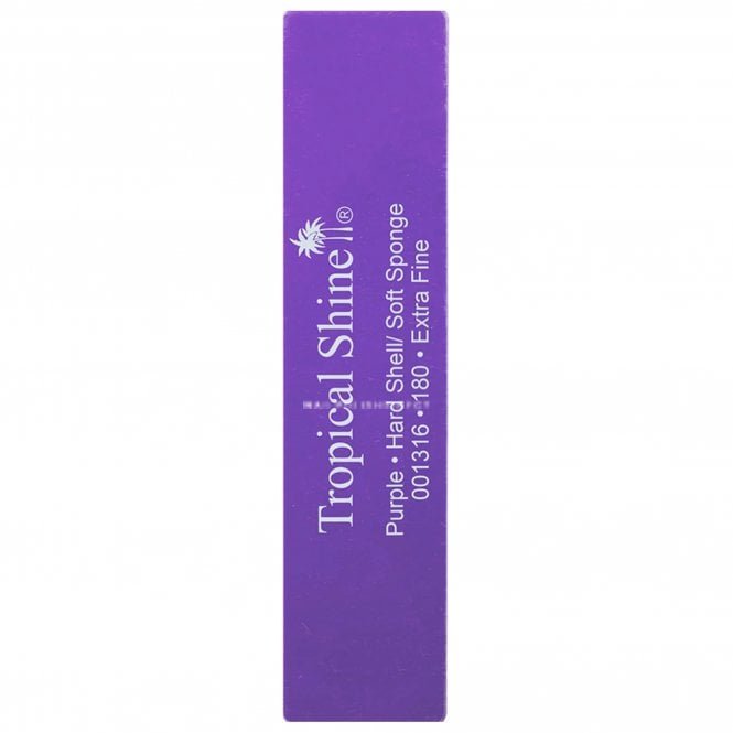 Tropical Shine Hard Shell/Soft Sponge Extra Fine Grit Nail Buffer - Purple - 180 Grit
