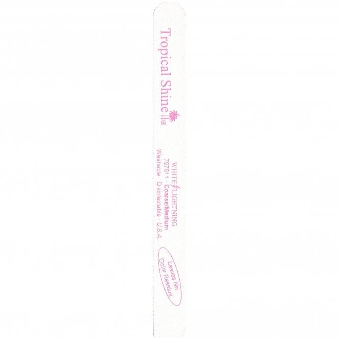 Tropical Shine White Lightening Medium/Coarse Grit Square Nail File - 100/180 Grit