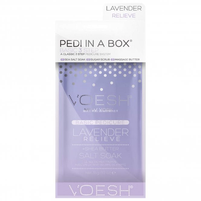 Voesh New York Pedi In A Box - Basic 3 Step - Lavender Relieve (1 x 35g, 1 x 20g, 1 x 15.5g)