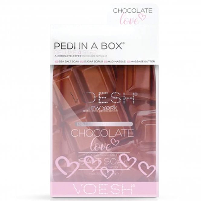 Voesh New York Pedi In A Box - Deluxe 4 Step - Chocolate Love (1 x 35g, 2 x 20g, 1 x 15.5g)