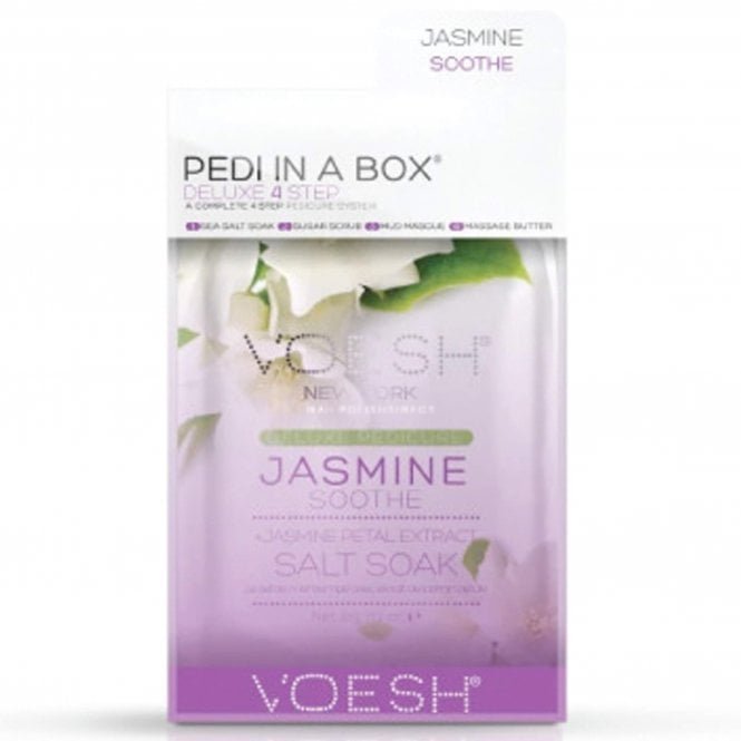 Voesh New York Pedi In A Box - Deluxe 4 Step - Jasmine Soothe (1 x 35g, 2 x 20g, 1 x 15.5g)