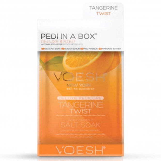 Voesh New York Pedi In A Box - Deluxe 4 Step - Tangerine Twist (1 x 35g, 2 x 20g, 1 x 15.5g)