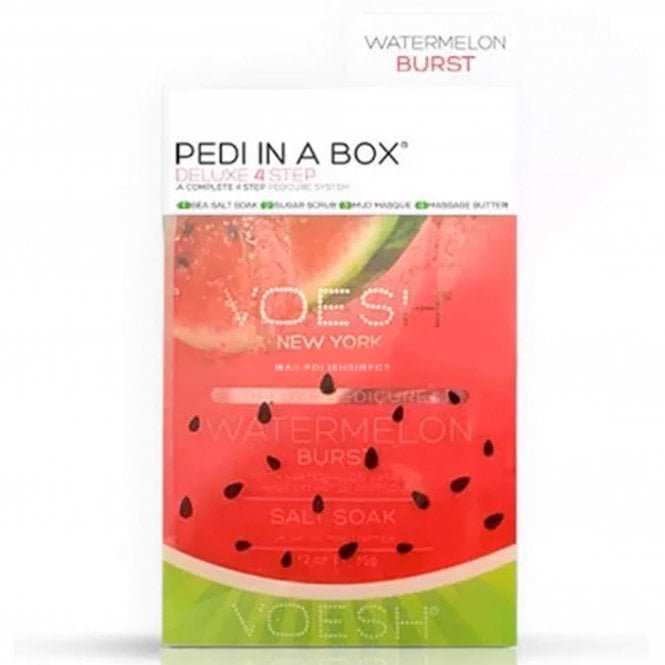 Voesh New York Pedi In A Box - Deluxe 4 Step - Watermelon Burst (1 x 35g, 2 x 20g, 1 x 15.5g)