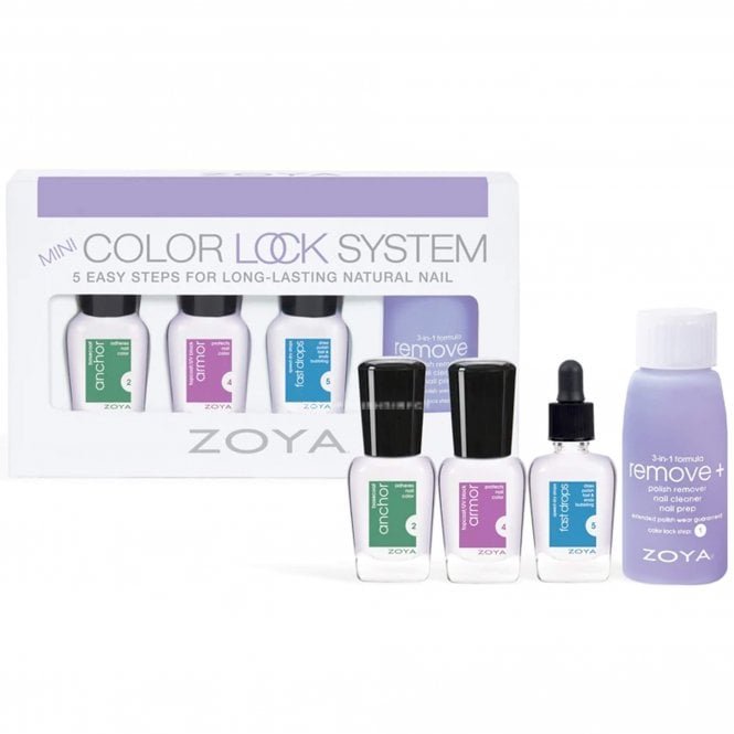 Zoya Mini Color Lock System - Nail Polish Treatment Set (3 x 7ml, 1 x 30ml)(ZTCLS0R)